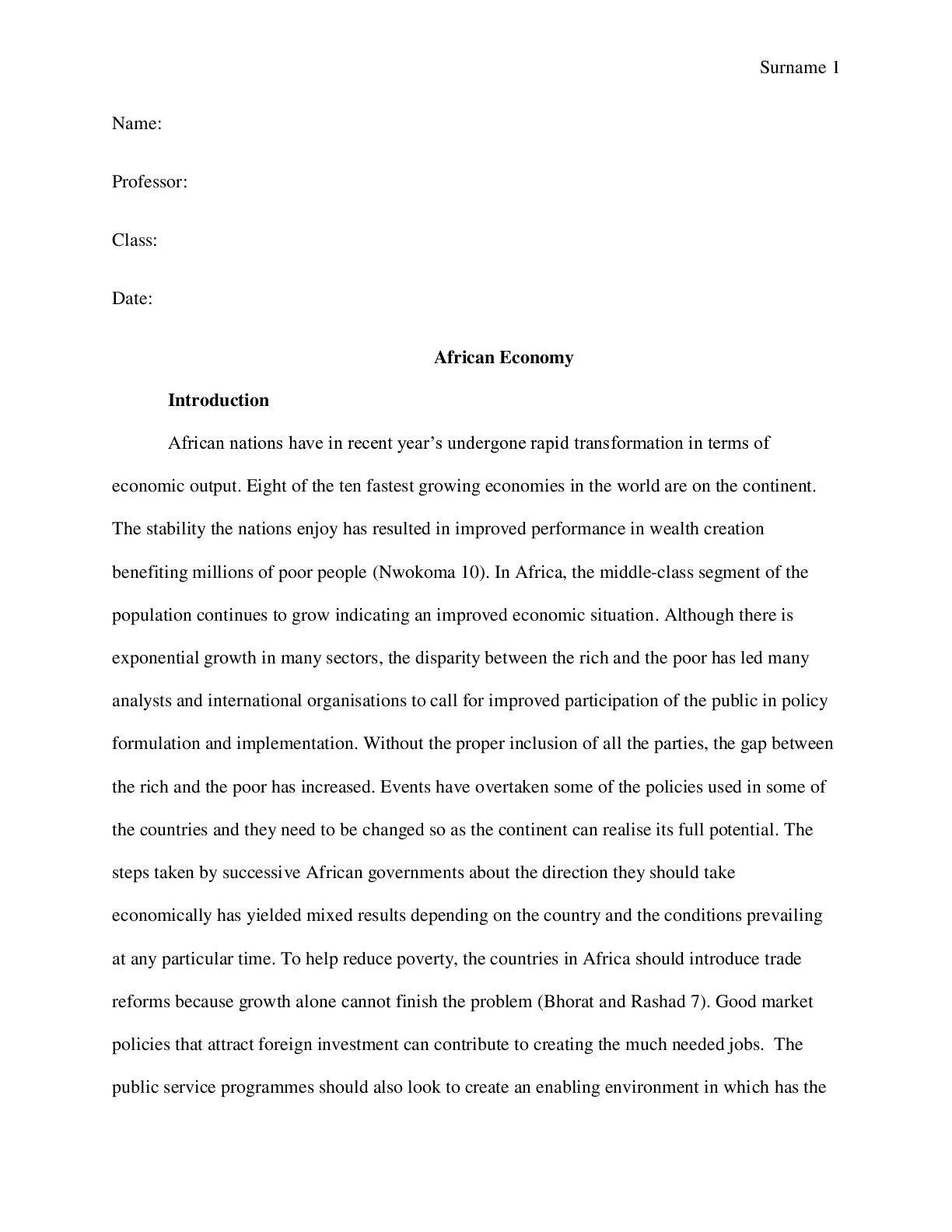 Preview image for African Economy